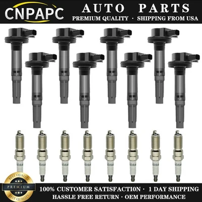 For Ford F150 2011-2014 5.0L UF622 Set of 8 Ignition Coils & Iridium Spark Plugs — 第 1/4 张图片