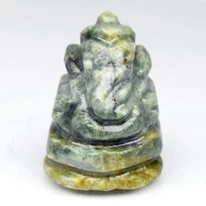 💎 26.98ct Ganesh Carving Natural Green Jade - Untreated, Myanmar Gemstone - Picture 1 of 7