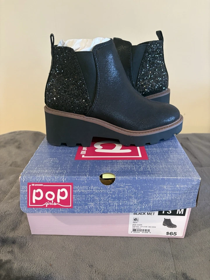 Botas de invierno Pop Girls al tobillo brillantes talla 13 Foto 1 de 3