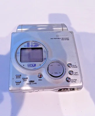 Sharp MD-MT88H Portable MiniDisc Recorder Silver FAULTY SPARES/PARTS - Image 1 of 4