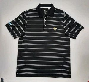 New Orleans Saints Polo Herren schwarz groß gestreift NFL Football Team Golf Shirt - Bild 1 von 8