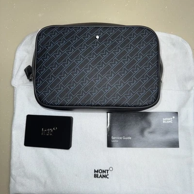 Bolsa de viaje Montblanc negra y azul con monograma Foto 1 de 4