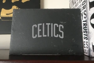 Boston Celtics NBA Basketball Black Slate Stone Plate Tray Cheese Board 12"x8" - Picture 1 of 5