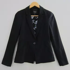Portmans Status Jacket Womens 8 Black Blazer Collar Button Work Business Career - Picture 1 of 17