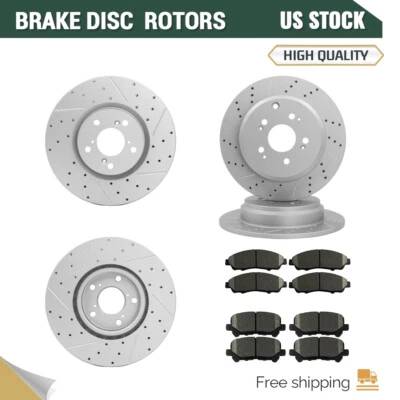 Rotores de freno delanteros traseros + pastillas de freno de cerámica para Acura ZDX 2010 - 2013 todos los modelos Foto 1 de 4