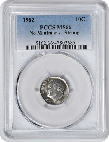 1982 Roosevelt Dime No P Strong MS66 PCGS Cover
