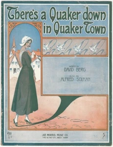 C'è un quacchero giù a Quaker Town 1916 spartiti musicali - ottima copertina - Foto 1 di 1