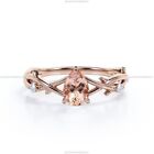 Nature Inspired Band Fine Birthday Engagement Ring 14k Gold Morganite Diamond