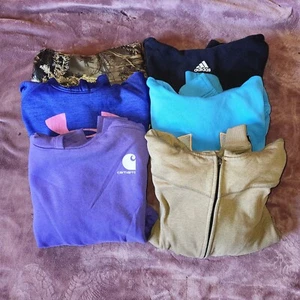 L/XL Youth Sweatshirt Lot-6PC-CAT,CARHART,UNDER ARMOUR,REALTREE,ADIDAS-14-16-18 - Picture 1 of 13