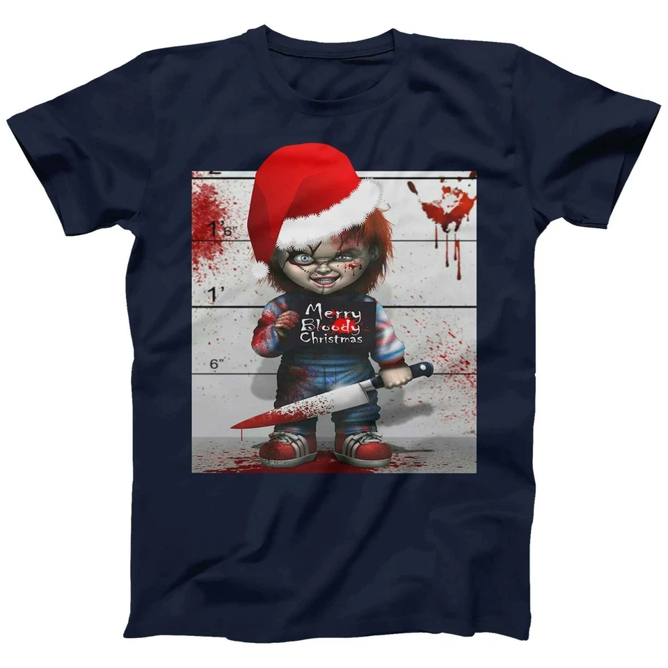 Chucky Bloody Christmas T-shirt for Men Women Kids Xmas Gift Plus Size Available - Image 1 of 4