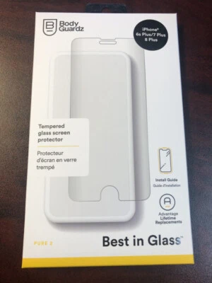 iPhone 8/7/6 Plus Screen Protector BodyGuardz Pure 2 Tempered Glass - Image 1 of 2