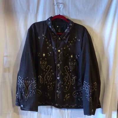 Women's Brown Silk Paisley Embroidery Blazer Jacket By Carole Little Size 3X - Image 1 of 4