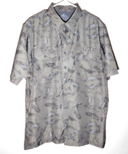 Vented Fishing & Outdoors Shirt by Croft & Barrow | Trout Print Mens Large Tall