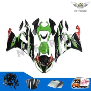 NT Injection Black Green ABS Fairing Fit for Kawasaki Ninja 2013-2018 ZX6R b034 - Picture 1 of 10