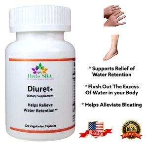 Diuret 120 capsules, Fluid Retention Relief Naturally, Anti-Inflammatory, Edema. - Picture 1 of 8