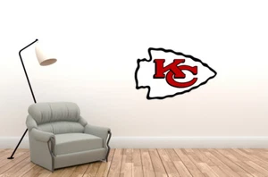 Wall Decal Kansas City Chiefs Logo -football Decor Vinyl Art Mural Sport Sticker - Picture 1 of 2