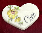 Vintage 1981 Earthy Endeavours "Cheri" Heart Shape Ceramic Pinback - no back