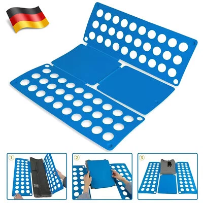 Wäschefalter Wäsche Faltbrett Wäschefaltbrett Hemd 70 x 60 cm blau klappbar - Bild 1 von 4