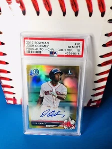 🔥2017 Bowman Chrome Josh Ockimey GOLD Refractor Autograph 18/50 PSA 10 Ref Auto - Bild 1 von 9