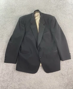 Vintage Chaps Ralph Lauren Tuxedo Jacket 48 L Wool Black Wedding Formal Designer - Picture 1 of 14