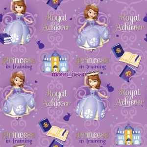 28 Inches Disney Princess Sophia in Training Purple Cotton Fabric Royal Achiever - Picture 1 of 2