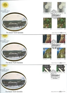 1995 BENHAM BLCS104 Set di 3 Coppie Gutter FDC - NATIONAL TRUST - Shs "GONDOLA" - Foto 1 di 3