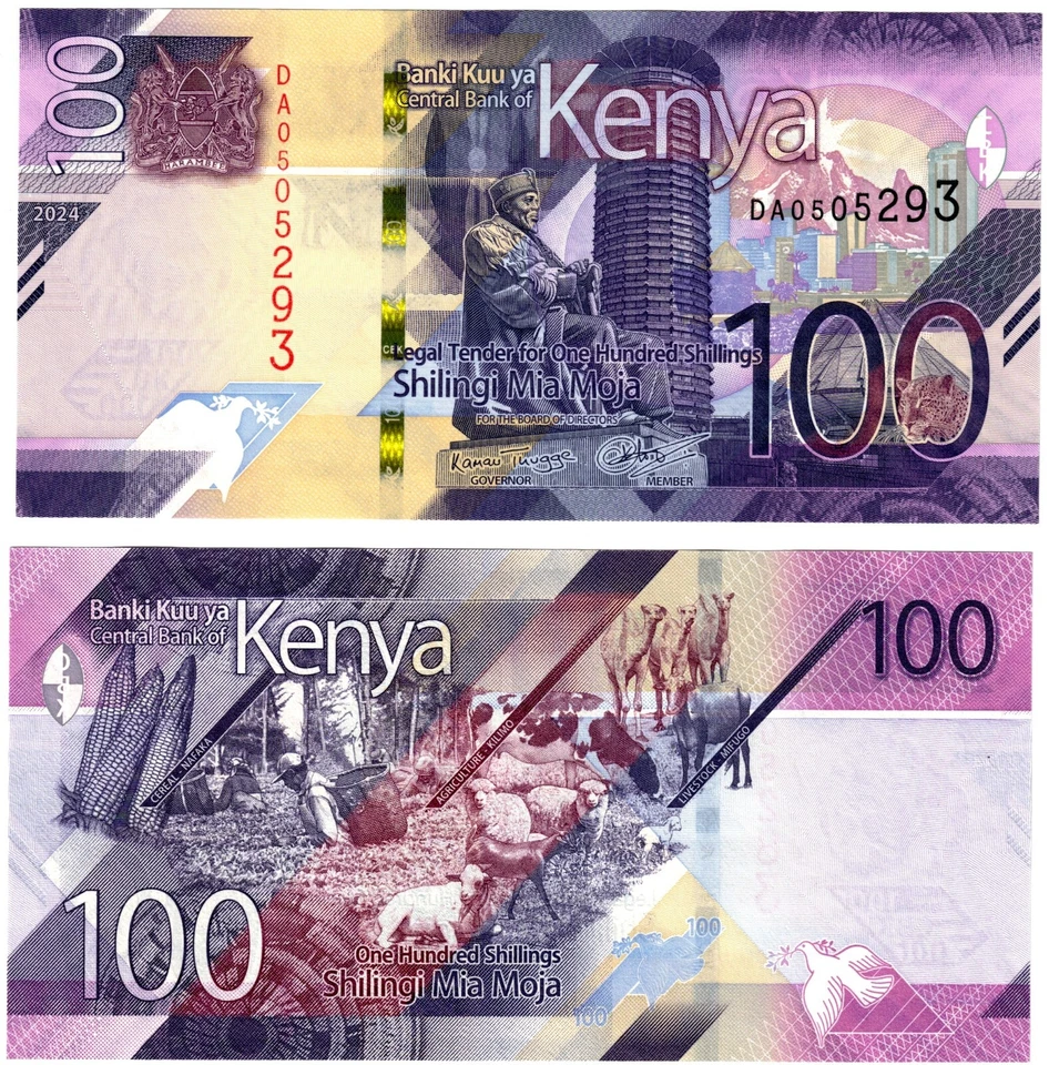 2024 Kenya 100 Schillings Banknote UNC P53 NEW SECURITY / SIGNATURE - Image 1 of 1