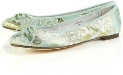 TOPSHOP SHOES JACQUARD BAROQUE FLORAL BALLET SHOES UK 5  EUR 38  US 7.5 NEW - Image 1 of 3