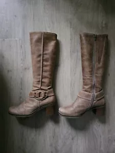 Gabor Stiefel, Schaftstiefel, Leder, Gr. 6, Gr. 39, braun beige, Schaftweite S - Bild 1 von 7