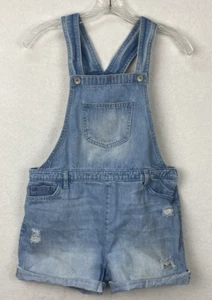 Childrens PLACE Short Overalls Girls 14 Cotton Denim Waist 31" Inseam 2" - Picture 1 of 6
