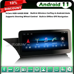 10.25" Android 11 GPS Autoradio Mercedes E-Class W212 IPS CarPlay DAB+ DVR 64GO - Afbeelding 1 van 12