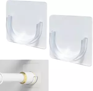 Shower Rod Holder, Tension Curtain Rod Bracket No Drilling, Adhesive Shower Rod - Picture 1 of 12