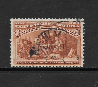 UNITED STATES SCOTT 239 USED F/VF - 1893 30c ORANGE BROWN - COLUMBIAN ISSUE - Image 1 of 2
