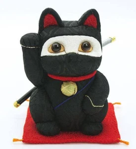 Bambola Kakinuma artigianale tradizionale gatto fortunato che invita gatto ninja figura oggetto - Foto 1 di 5