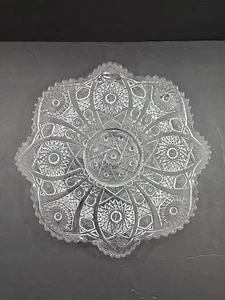 Imperial Glass Co EAPG Pressed Cut Glass Platter 13" Round Sawtooth Rim - Picture 1 of 9