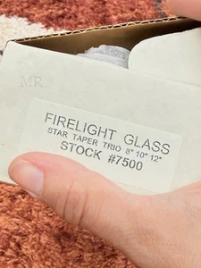 Firelight Glass Star Taper Trio Oil Candles Set of 3 (8", 10", 12") 1 FLAWED - Bild 1 von 6