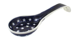 Blue Rose Polish Pottery Stars Large Spoon Rest - Picture 1 of 1