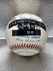 12.04.1988 Detroit Tigers Umpire signiert Game Used Baseball 4 Autogramme - Bild 1 von 7