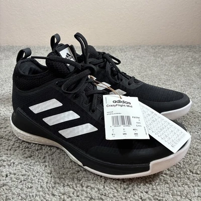 Tênis de vôlei feminino Adidas CrazyFlight preto médio novo com etiquetas 8.5 NOVO - Imagem 1 de 4