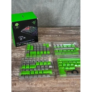 Razer PBT Keycap Upgrade Set Doubleshot Gray & Green Mechanical Optical Keycaps - Picture 1 of 14
