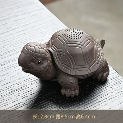 Colador de té tortuga de arcilla púrpura de 12,8 cm Kung Fu té hecho a mano adorno de té para mascotas Foto 1 de 4