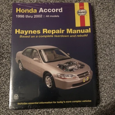 Haynes Repair Manual 42014 All Models 1998 Through 2002 Honda Accord - Imagen 1 de 4