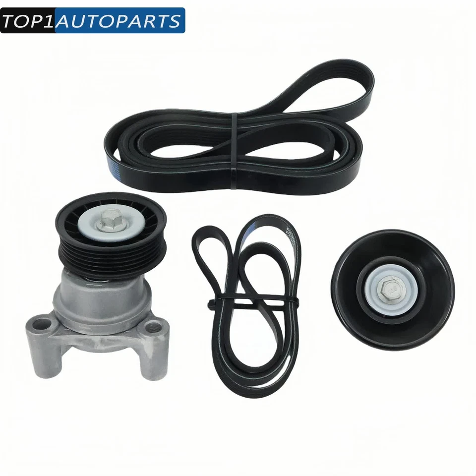 For GMC Sierra 2500 HD 2009-2014 K040355SF Serpentine Belt Tensioner Pulley Kit Foto 1 de 4
