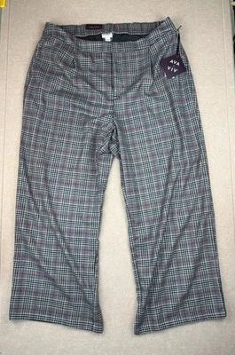 NWT AVA & VIV Women’s Plus Size 20 Plaid Wide Leg Dress Pants High Rise - Image 1 of 4
