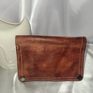 Portafoglio uomo stile vintage rustico pelle grana superiore 2 chiusura a scatto 8 slot CC - Foto 1 di 5