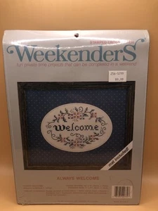 Weekenders Always Welcome gestempelt Kreuzstich Set #02774 mit Passepartout Neu - Bild 1 von 5