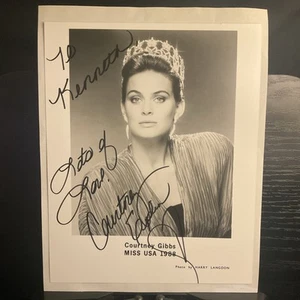 Courtney Gibbs Miss USA 1988 Hand Signed Inscribed 8x10 Photo To KSK - Picture 1 of 4