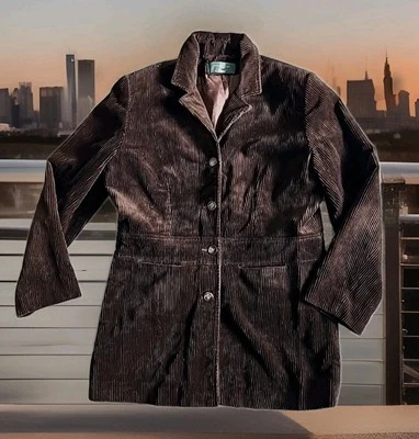 Chaqueta Orvis Pana De Colección 20" Pecho 32" Longitud Para Mujer Marrón Oscuro 4 Botones Y2k EE. UU. Foto 1 de 4