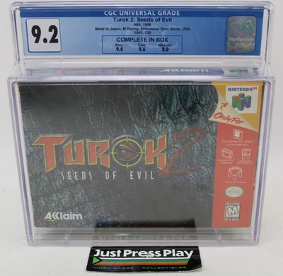 Turok 2: Seeds of Evil Nintendo 64 N64 CIB CGC Graded 9.2 w/ 9.4 Box! - Image 1 of 4