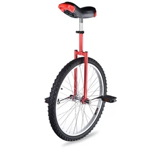 Monociclo de 24 pulgadas con rueda neumático antideslizante altura ajustable bicicleta de ejercicio rojo - Imagen 1 de 9